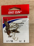 Eagle Claw Aberdeen Hooks – Size 2 – 10 Pack
