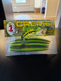 Creme 5 inch watermelon chartreuse stick worms five pack