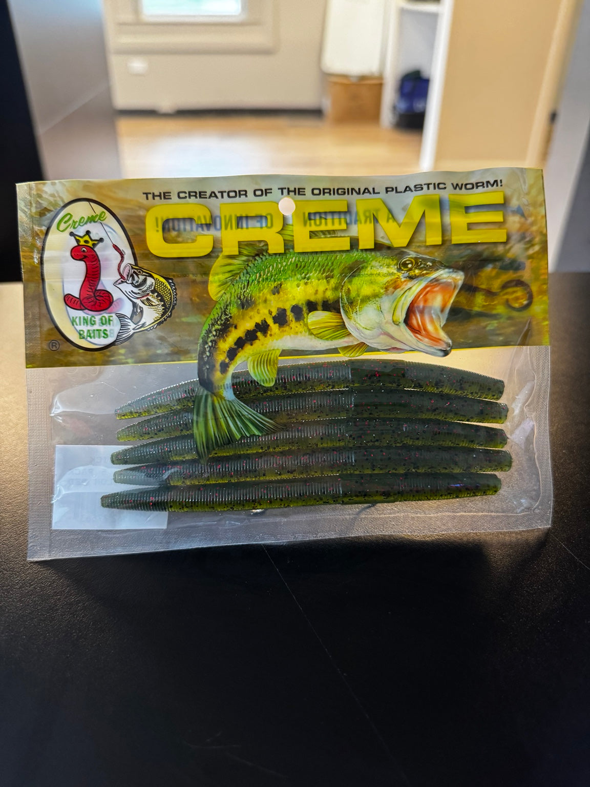 Creme Watermelon Red 5 inch stick worms 5 pack