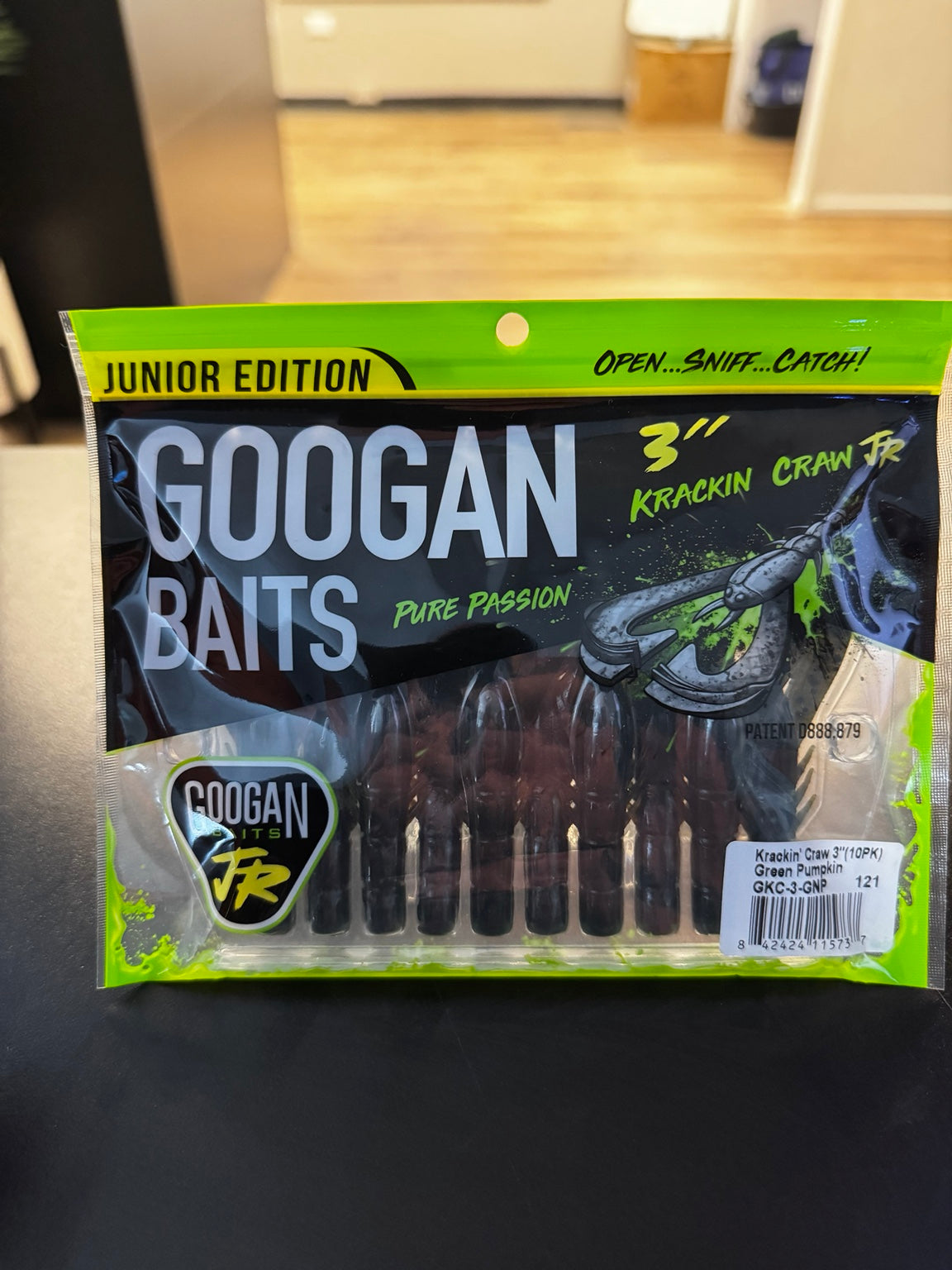 Googan Baits Junior Krackin Craw 3 inch Green Pumpkin 10 pack