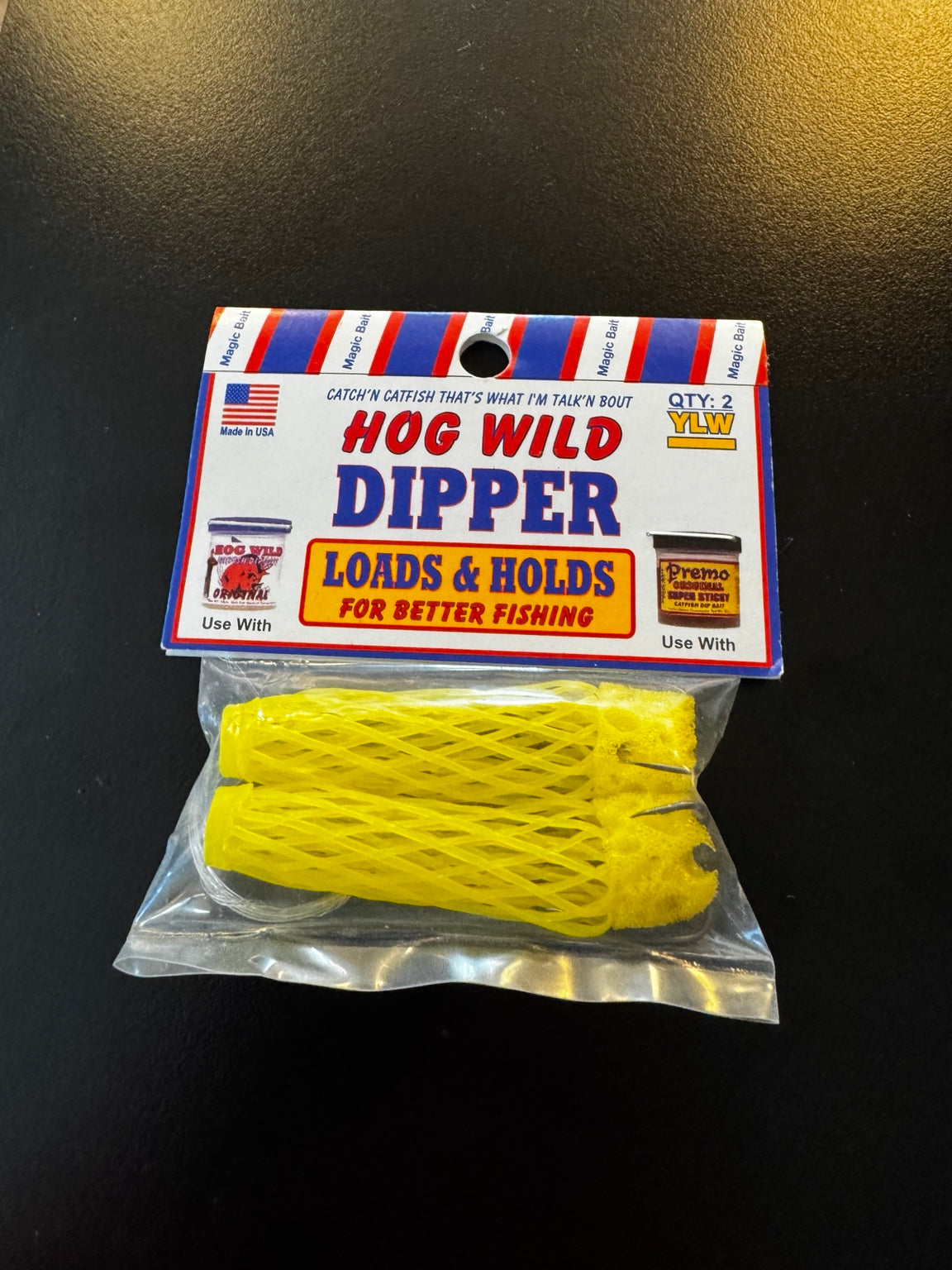 Hog Wild Dipper yellow 2 pack catfish bait holders