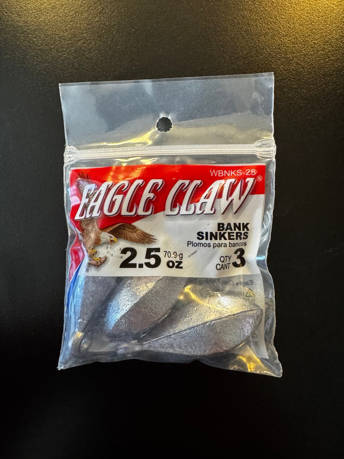 Eagle Claw Bank Sinkers 2.5 oz 3 pack