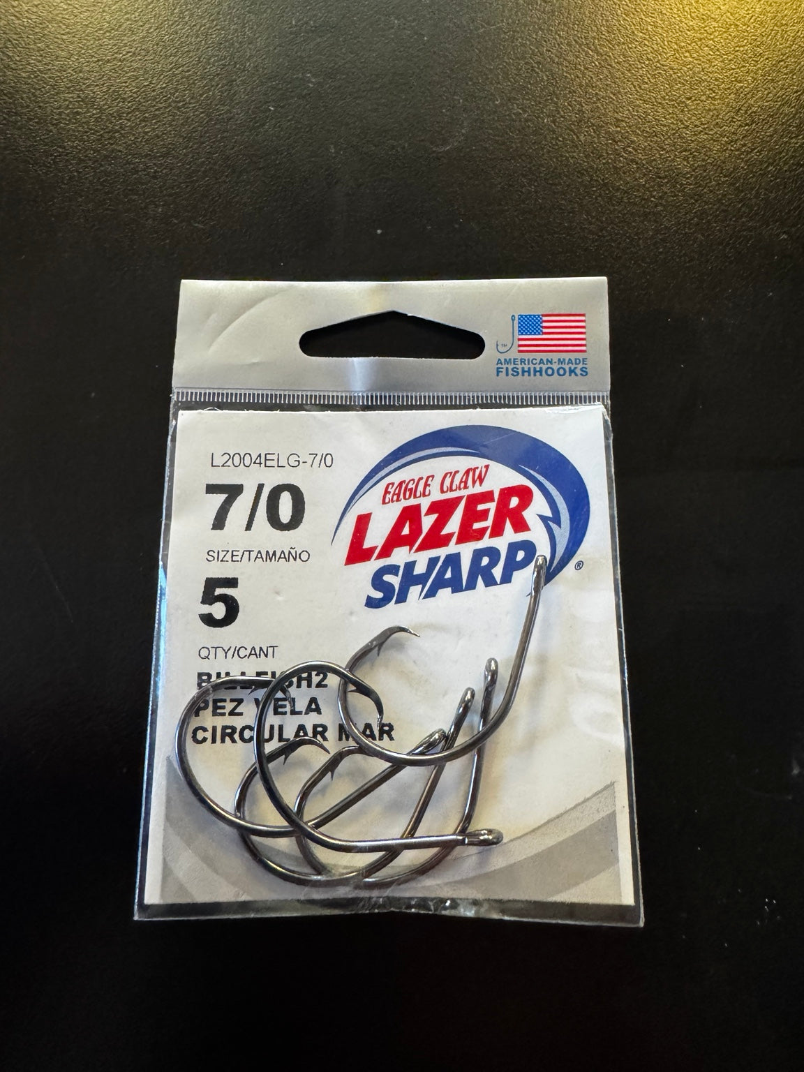 Eagle Claw Lazer Sharp 7/0 circle hooks five pack