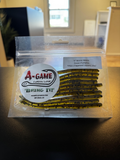 A-Game Custom Lures 5.25-inch Bionic Worm in Green Pumpkin, 10-count package