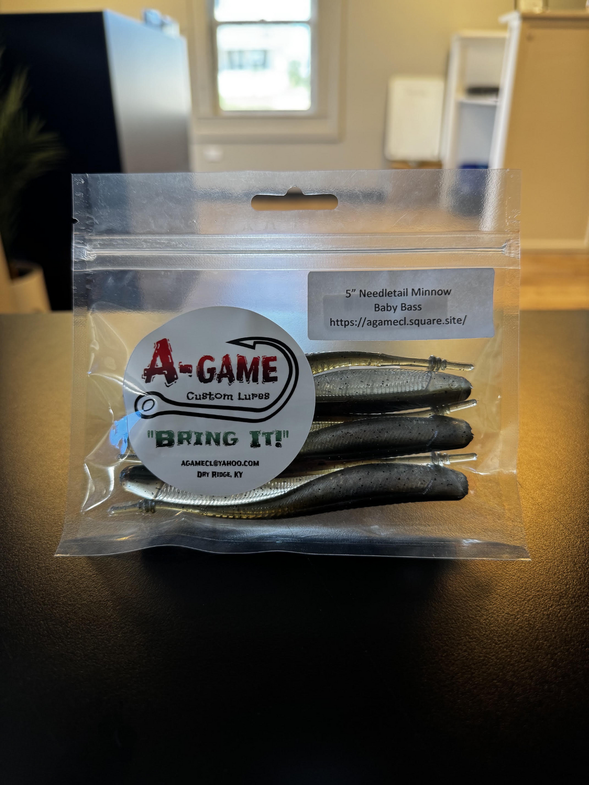 A-Game Custom Lures 5-inch Needletail Minnow in Baby Bass, 6-count package