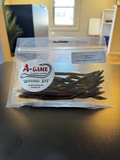 A-Game Custom Lures 6-inch Wiggly Worm in Green Pumpkin Red Flake, 10-count package